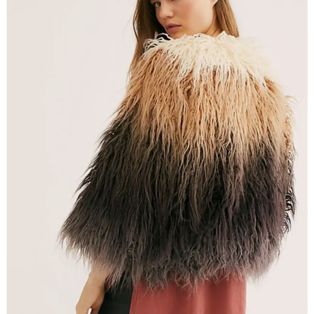 Free People One Terra Ombre Faux Fur Coat Jacket MSRP: $368
